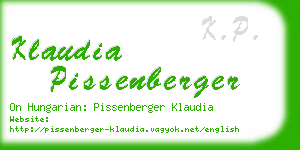 klaudia pissenberger business card